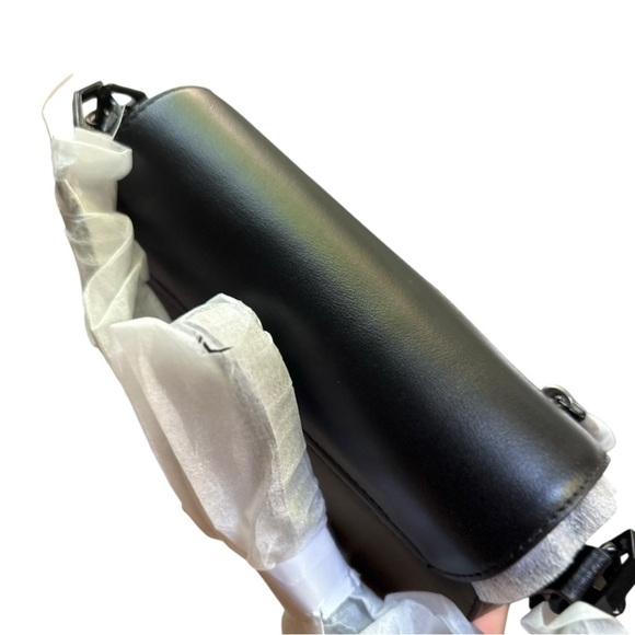 New ▶️ Rebecca Minkoff ◀️ Black Astor Saddle Bag Flap Open MSRP $295 - Picture 9 of 10